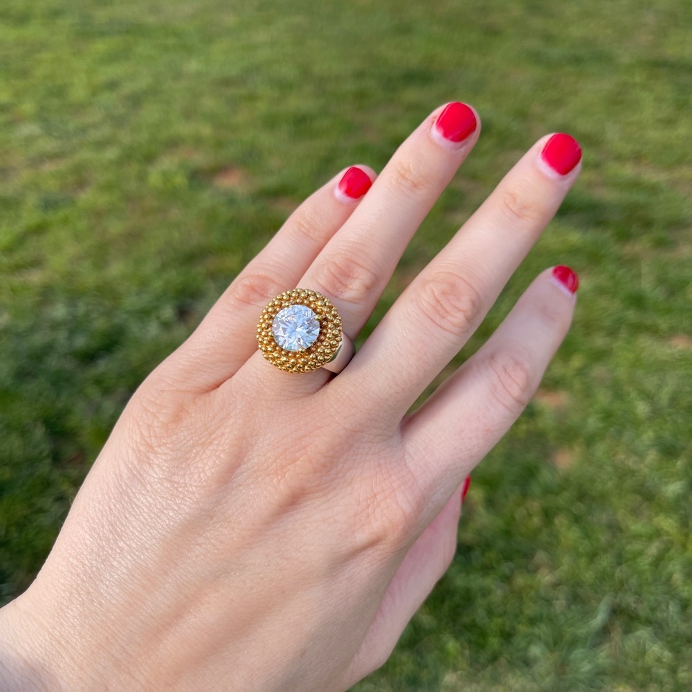Caviar Diamond Gold and Silver Ring